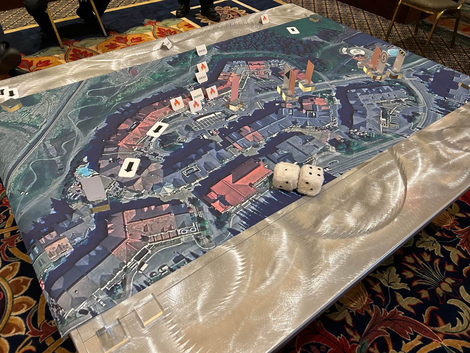 birds-eye view of printed map